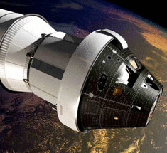 Космический корабль Orion в облаке горячей плазмы