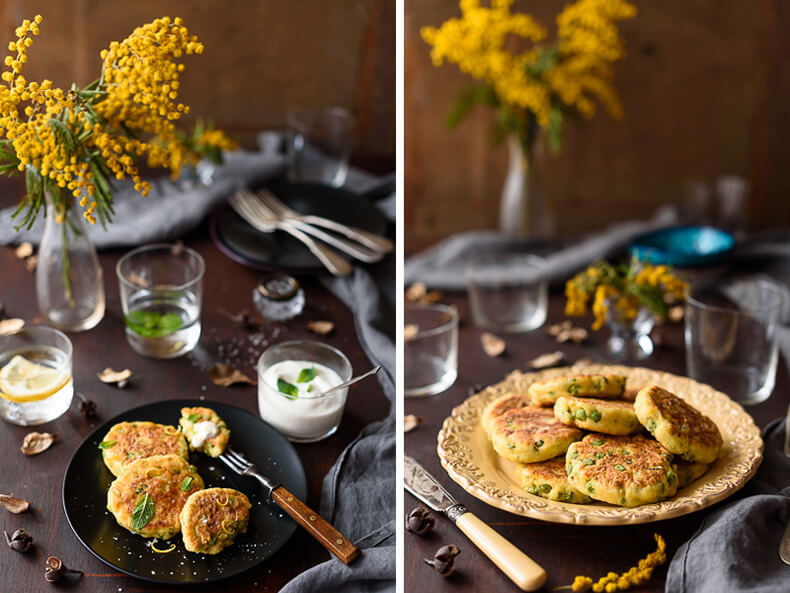 Сырники с зеленым горошком и цедрой лимона