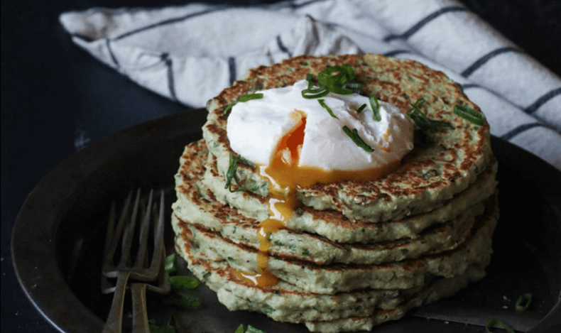 Картофельные безглютеновые панкейки с яйцом пашот 