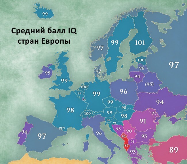 Средний IQ европейцев снизился с 1970-х годов