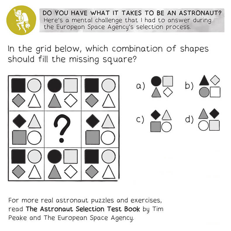 Головоломки, которые используют для отборочного тестирования в Европейское Космическое Агентство
