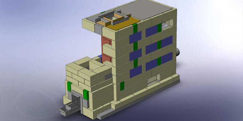 Ракетная печь из огнеупорного кирпича