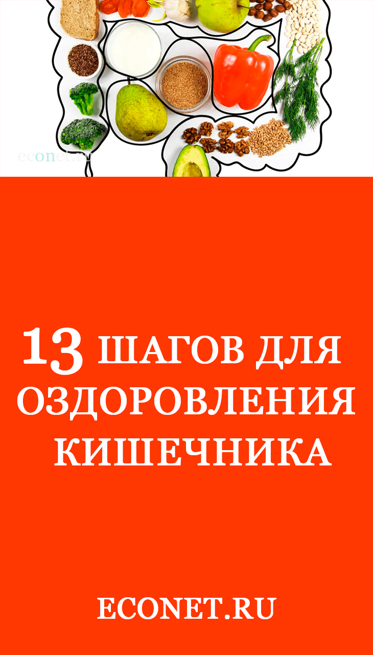 13 шагов для оздоровления кишечника