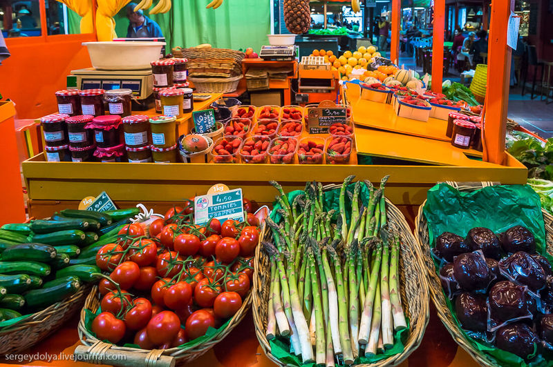 Продуктовый рынок в городке Сет,  Франция