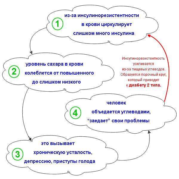 Инсулинорезистентность как следствие филофобии